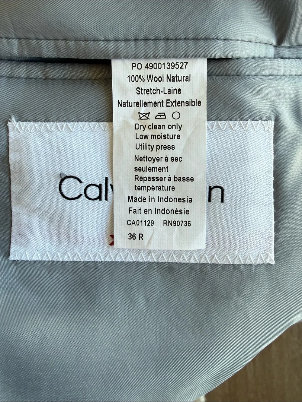 Calvin Klein Light Gray Two-Button Men's Blazer